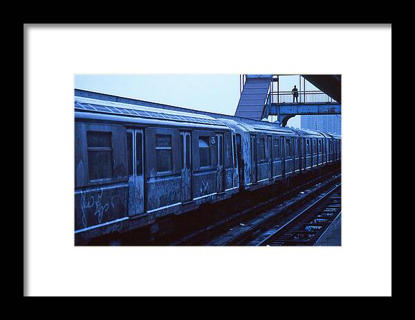Train Framed Print featuring the photograph The Train (from The Series "new York Blues") by Dieter Matthes