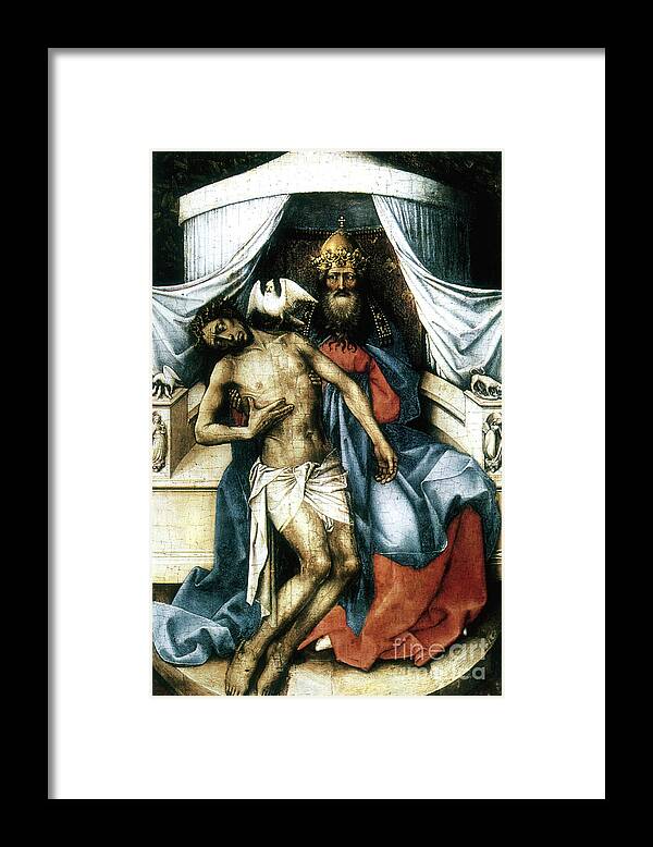 People Framed Print featuring the drawing The Trinity, 14th Century. Artist by Print Collector