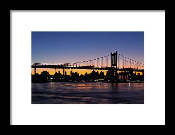 Triboro Bridge Framed Print featuring the photograph The Twilight Hour by Cate Franklyn