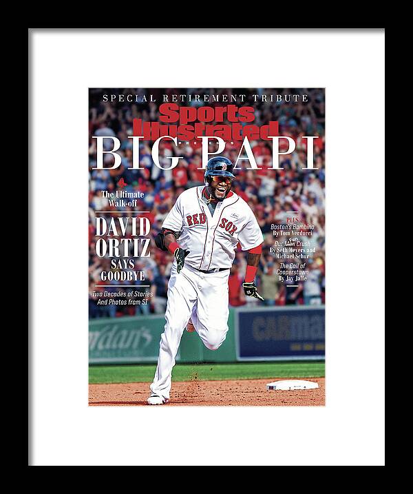 American League Baseball Framed Print featuring the photograph The Ultimate Walk-off David Ortiz Says Goodbye Sports Illustrated Cover by Sports Illustrated