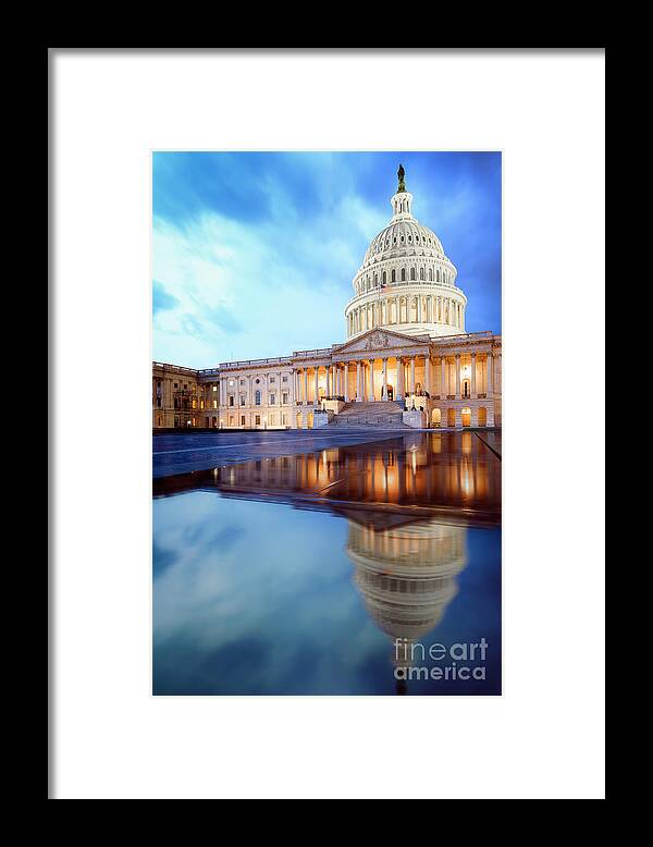 Outdoors Framed Print featuring the photograph The United States Capitol Building by Uschools