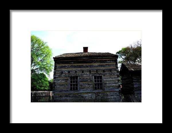 George Rapp Framed Print featuring the photograph Harmonie Log Cabin by Stacie Siemsen
