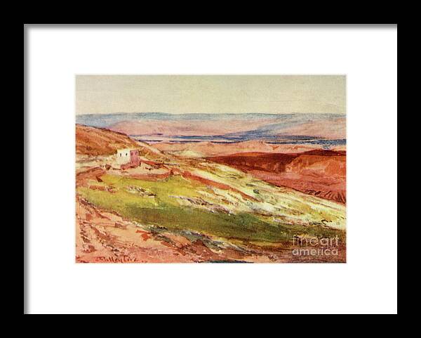 Concepts & Topics Framed Print featuring the drawing The Valley Of The Jordan From The Mount by Print Collector