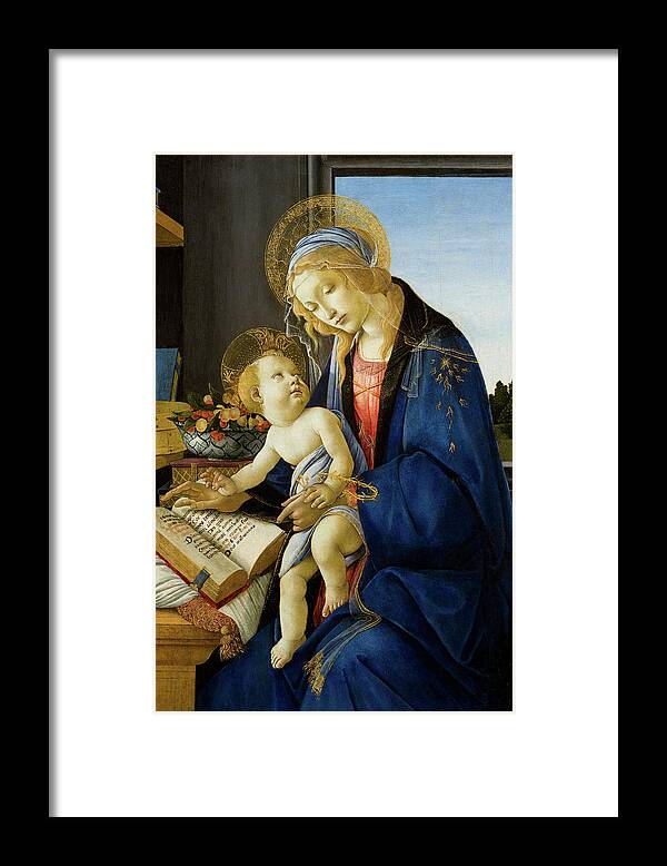 Sandro Botticelli Framed Print featuring the painting The Virgin and Child, The Madonna of the Book by Sandro Botticelli