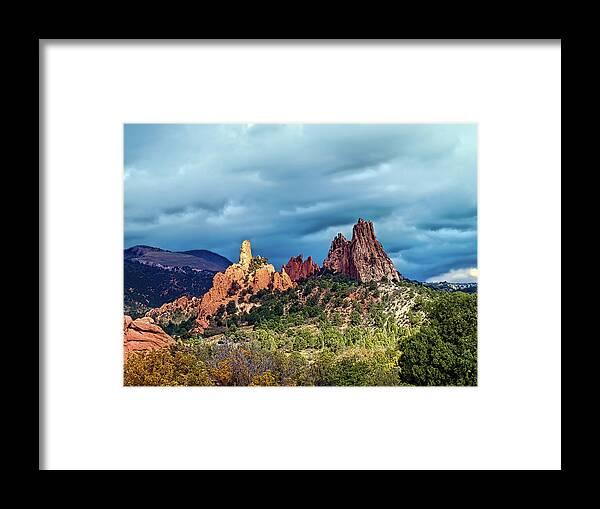 Garden Of The Gods Framed Print featuring the photograph The Way Between by Alana Thrower