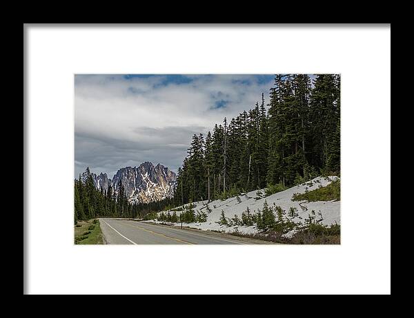 Mountain Framed Print featuring the photograph A mountain at the end of the road, North Cascades National Park, Washington by Julieta Belmont