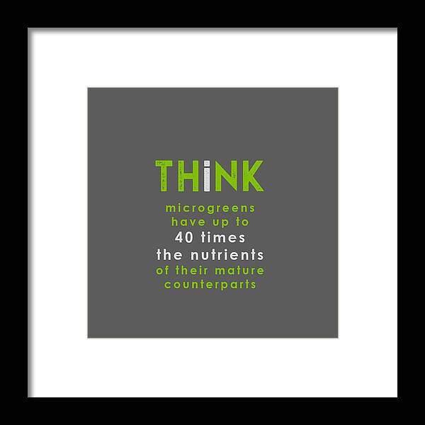  Framed Print featuring the drawing THINK nutrients - green and gray by Charlie Szoradi