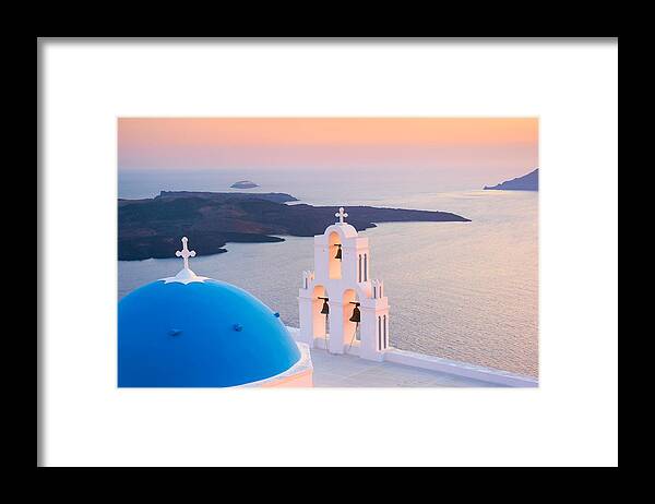 Landscape Framed Print featuring the photograph Thira Fira Town, Popular Viewing Point by Jan Wlodarczyk