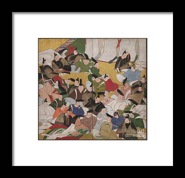Japan Framed Print featuring the drawing Thirty-six Immortal Poets by Heritage Images