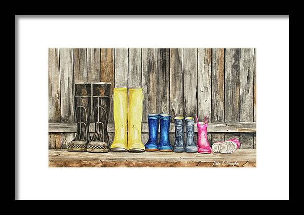 Family Framed Print featuring the painting This Is How We Do Country #1 by Jessie Vaughn
