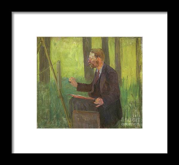 Easel Framed Print featuring the painting Thomas Herbst by Arthur Siebelist