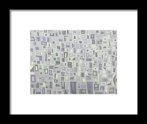 Abstract Geometric Framed Print featuring the painting Thoughts purple by Hila Abada