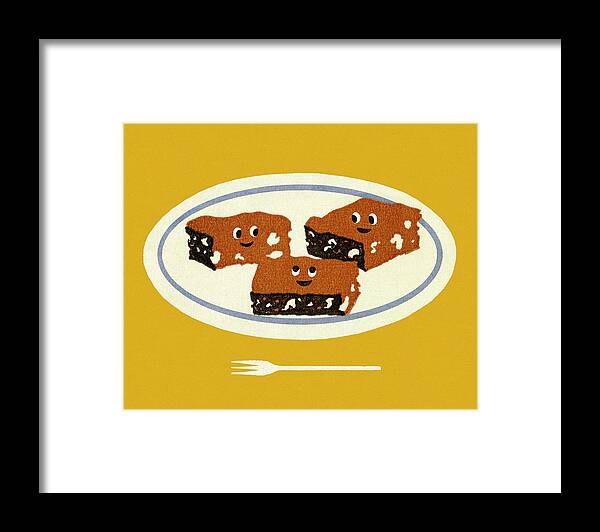 Baked Goods Framed Print featuring the drawing Three Chocolate Bars by CSA Images