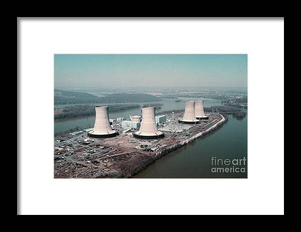 Social Issues Framed Print featuring the photograph Three Mile Island Cooling Towers by Bettmann