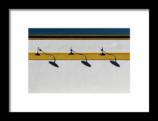 Urban Framed Print featuring the photograph Three Shadows by Stuart Allen