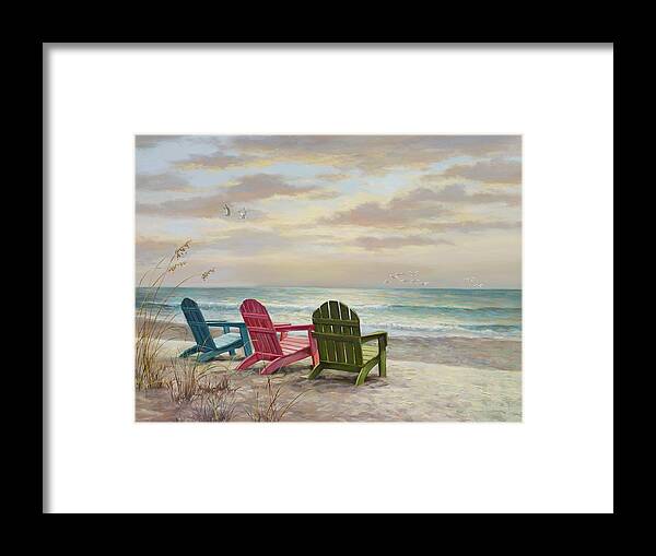 Beaches Framed Print featuring the painting Three Some by Laurie Snow Hein