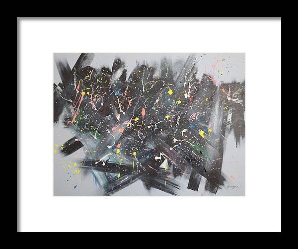 Abstract Framed Print featuring the painting Throw by Berlynn