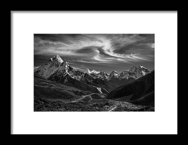 Thukla Pass Framed Print featuring the photograph Thukla Pass En Route To Everest by Owen Weber