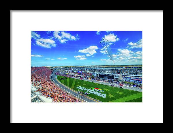 Thunderbirds Framed Print featuring the photograph Thunderbirds Over The Daytona 500 by Mountain Dreams