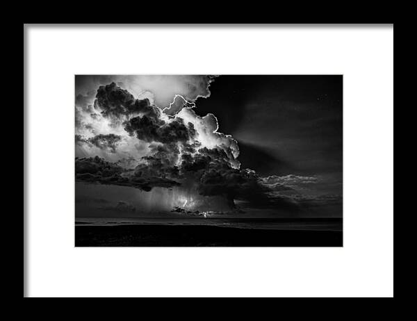 Thunderstorm Framed Print featuring the photograph Thundercloud And Moonlight by Takafumi Yamashita