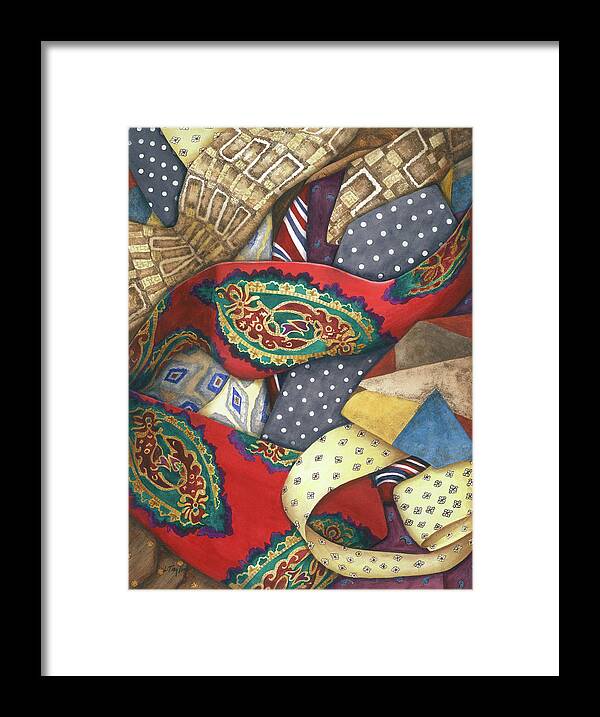Ties Framed Print featuring the painting Tie One On by Lori Taylor