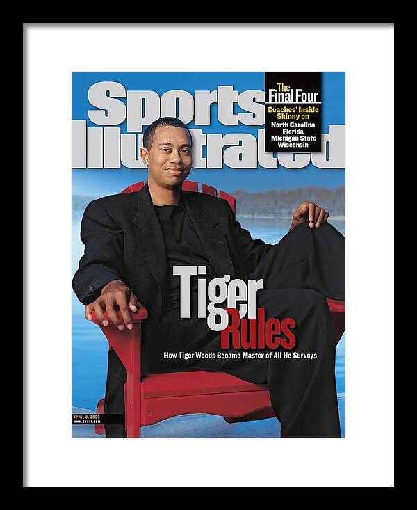 Magazine Cover Framed Print featuring the photograph Tiger Woods, Golf Sports Illustrated Cover by Sports Illustrated