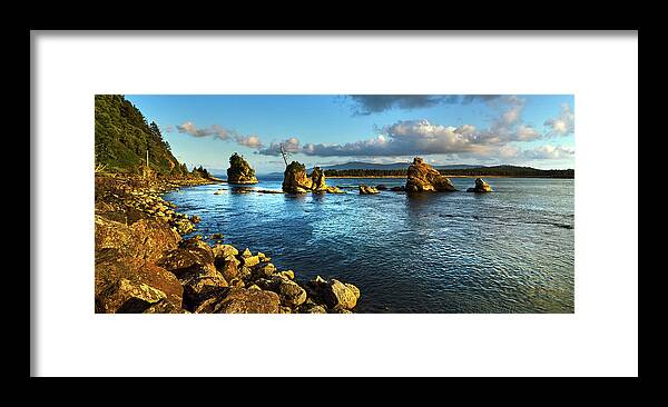 Oregon Framed Print featuring the photograph Tillamook Bay Oregon, USA by TL Mair