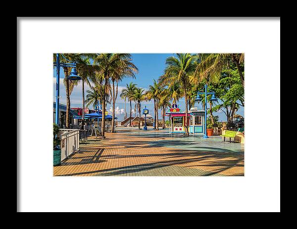 Florida Framed Print featuring the photograph Times Square in Fort Myers Beach Florida by Tom Mc Nemar