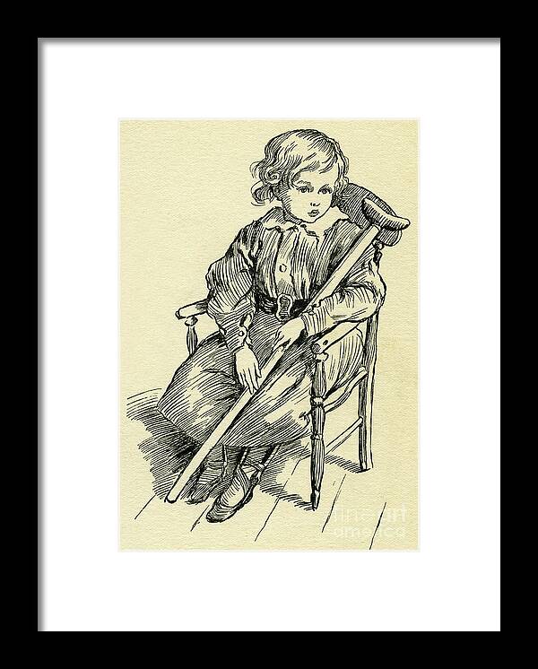 Tiny Tim from A Christmas Carol by Charles Dickens Framed Print by Copping -