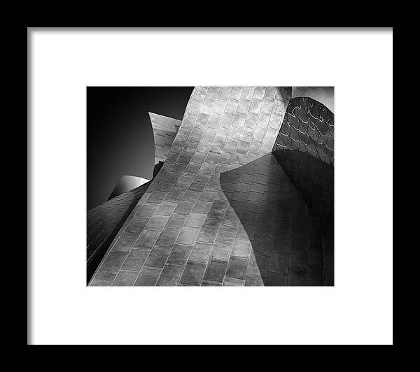 Disney Concert Hall Framed Print featuring the photograph Titanium Shapes by Helena Garca