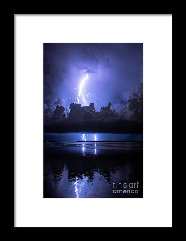 Lightning Framed Print featuring the photograph Electric Blue #1 by Quinn Sedam