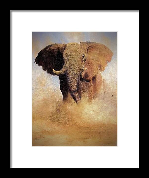 Africa Framed Print featuring the painting To Mock? Or Not? by Barry BLAKE