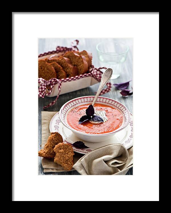 Spoon Framed Print featuring the photograph Tomato Soup by Verdina Anna