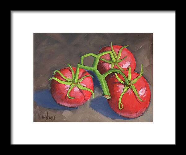 Tomato Framed Print featuring the painting Tomatoes by Kevin Hughes