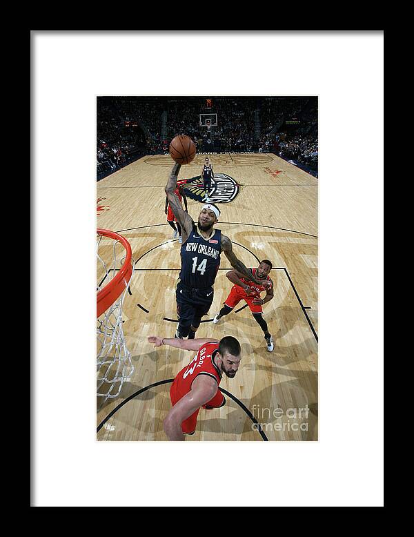 Brandon Ingram Framed Print featuring the photograph Toronto Raptors V New Orleans Pelicans by Layne Murdoch Jr.
