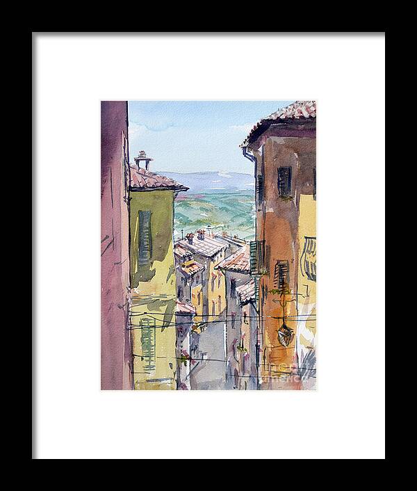 Toscana Framed Print featuring the painting Toscana roofs by Igor Kohen
