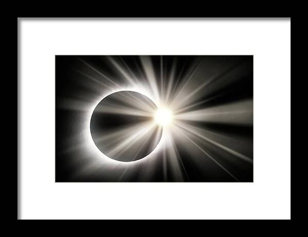 America Framed Print featuring the photograph Total Solar Eclipse and Sunstar by Gregory Ballos