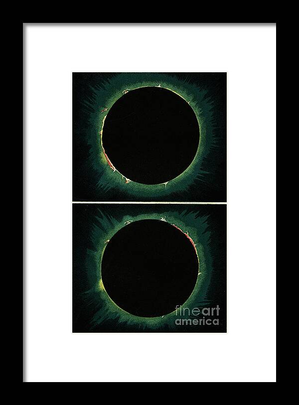 Sun Framed Print featuring the photograph Total Solar Eclipse Of 1860 by Collection Abecasis/science Photo Library