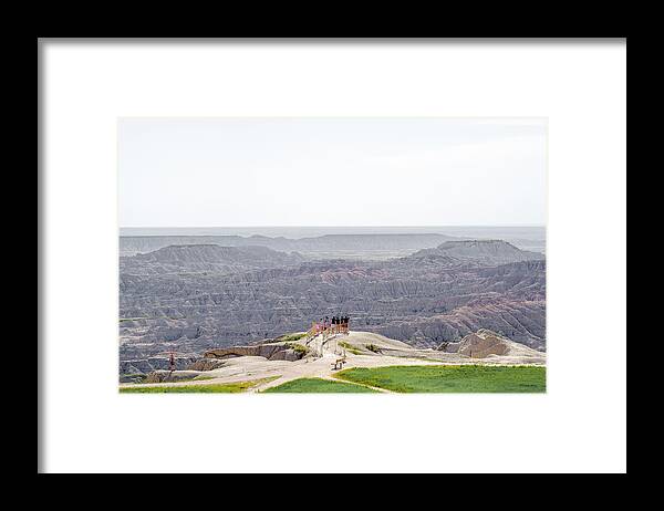 Usa Framed Print featuring the photograph Tourists In Badlands National Park by Blake Burton