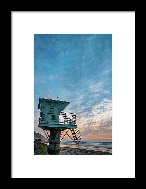 Sunset Framed Print featuring the photograph Tower 5 Sunset Moonrise by Local Snaps Photography