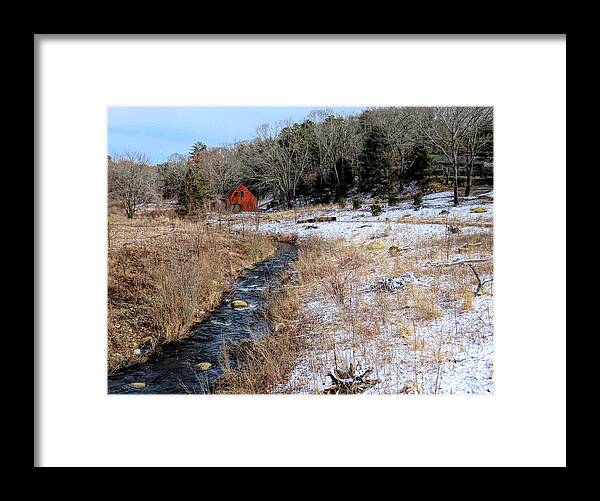 Town Brook Framed Print featuring the photograph Town Brook at Patuxet Preserve by Janice Drew