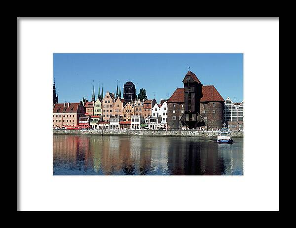 Europe Framed Print featuring the photograph Town On River , Gdansk , Poland by W. Buss