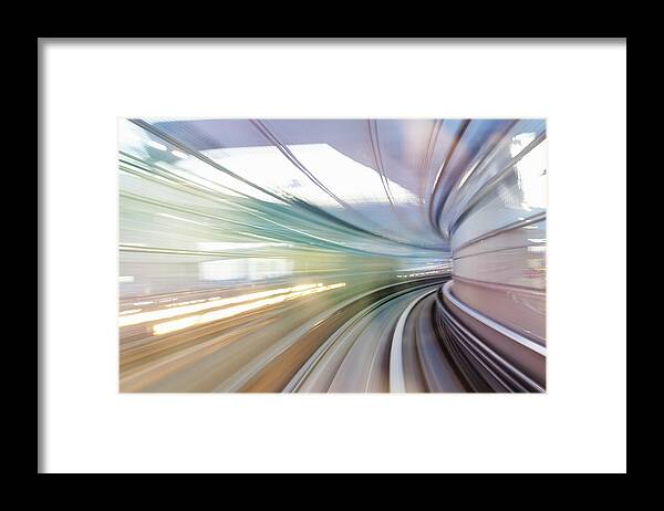 Train Framed Print featuring the photograph Tracks Of A Train by Hiroshi Watanabe