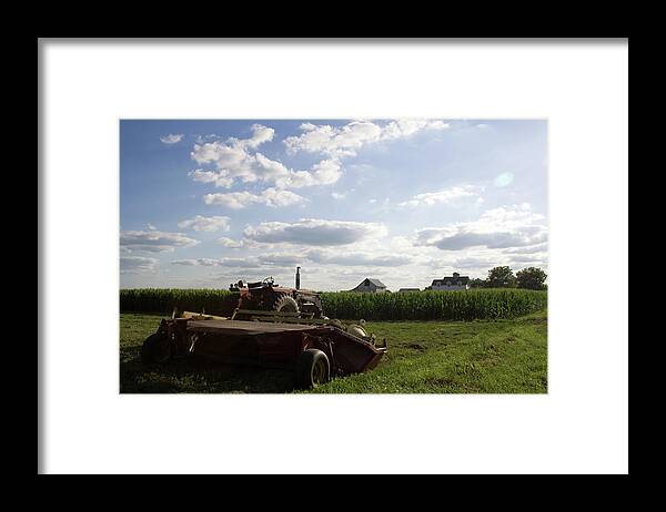 Tractor Stop Framed Print featuring the photograph Tractor Stop by Dylan Punke