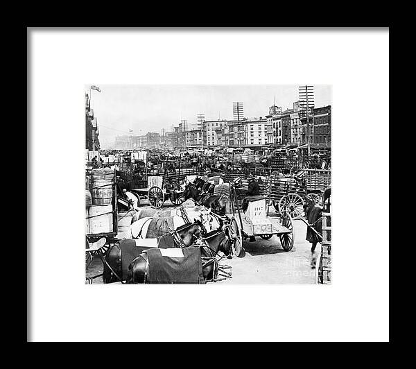 Problems Framed Print featuring the photograph Traffic Jam On Lower Broadway Ca 1895 by Bettmann