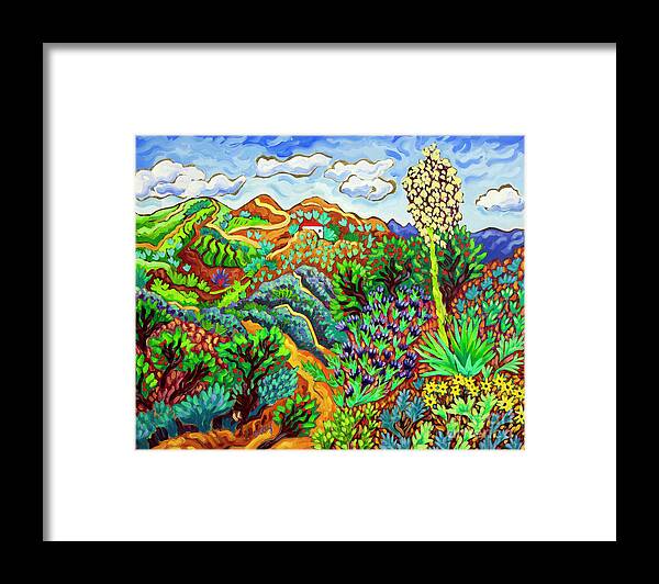 Southwest Framed Print featuring the painting Trails of Spring by Cathy Carey