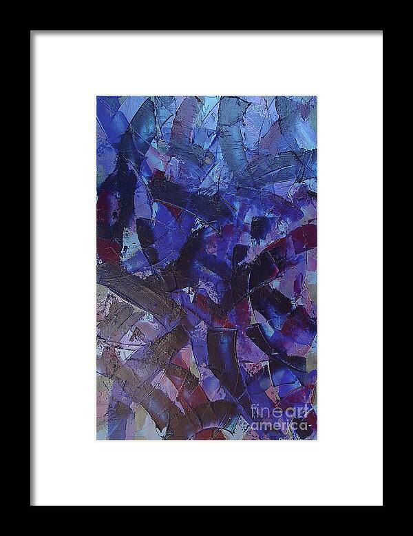 Blue Framed Print featuring the painting Transitions with Blue and Magenta by Dean Triolo