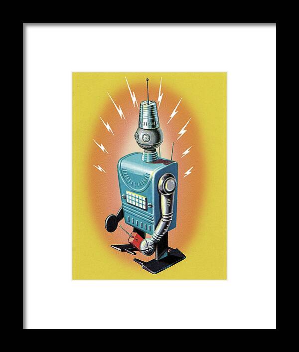 Ai Framed Print featuring the drawing Transmitter Robot by CSA Images