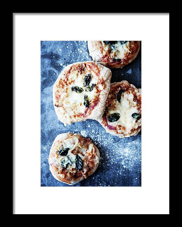 Bun Framed Print featuring the photograph Tray Of Pizzas With Herbs by Line Klein