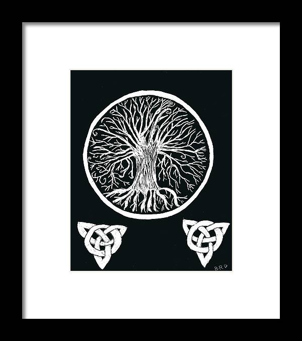 Gaelic Framed Print featuring the drawing Tree of Life by Branwen Drew